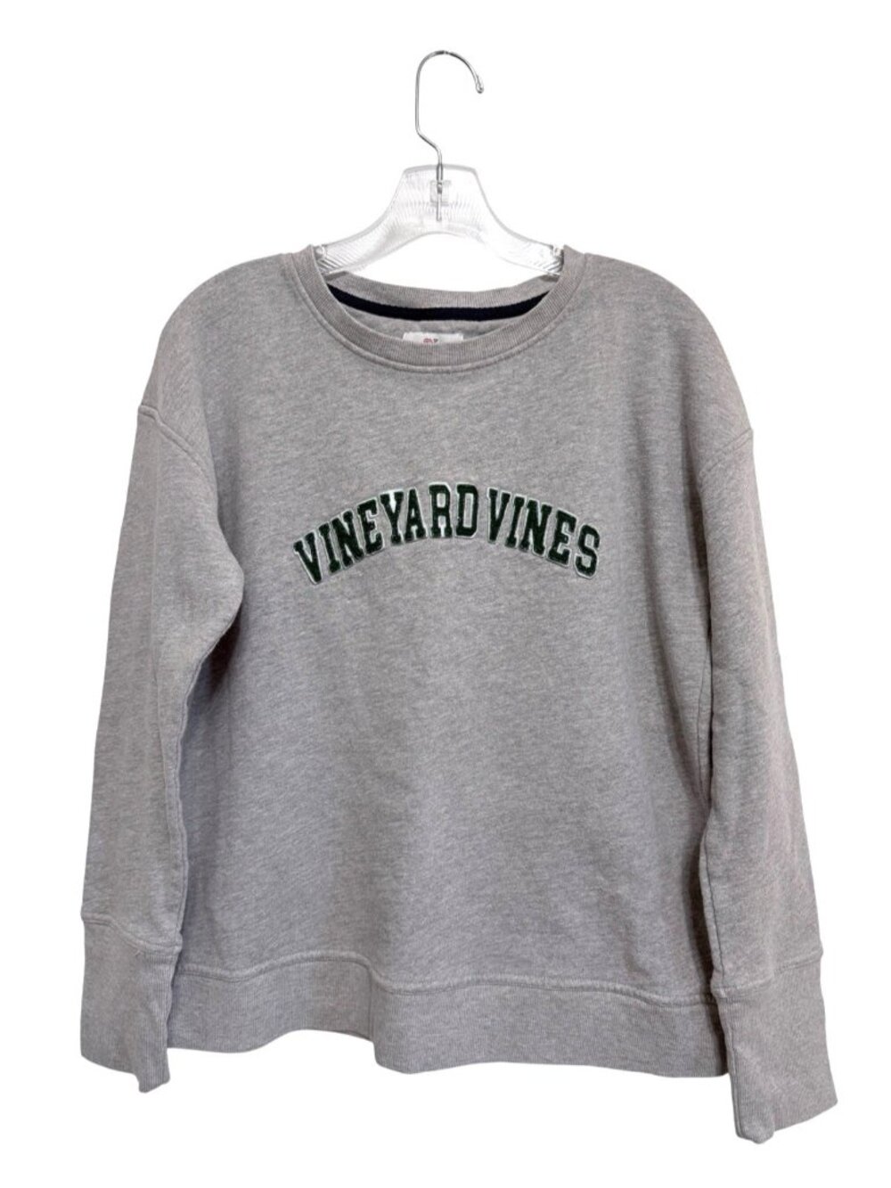 Vineyard Vines Grey with Green Appliqued Logo Sweatshirt Women's Size Medium